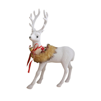 Crofta Xmas Sculpture Gift Christmas Elk Statue for Living Room Indoor Shelf Turning head Elk