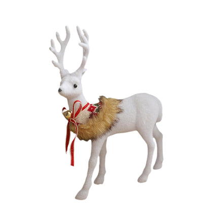 Crofta Xmas Sculpture Gift Christmas Elk Statue for Living Room Indoor Shelf Turning head Elk