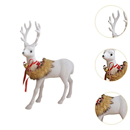 Crofta Xmas Sculpture Gift Christmas Elk Statue for Living Room Indoor Shelf Turning head Elk