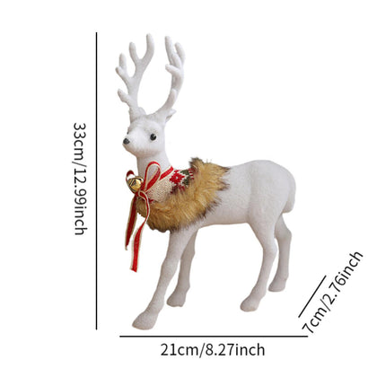 Crofta Xmas Sculpture Gift Christmas Elk Statue for Living Room Indoor Shelf Turning head Elk