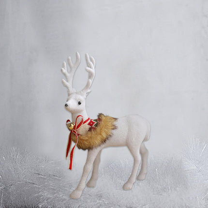 Crofta Xmas Sculpture Gift Christmas Elk Statue for Living Room Indoor Shelf Turning head Elk