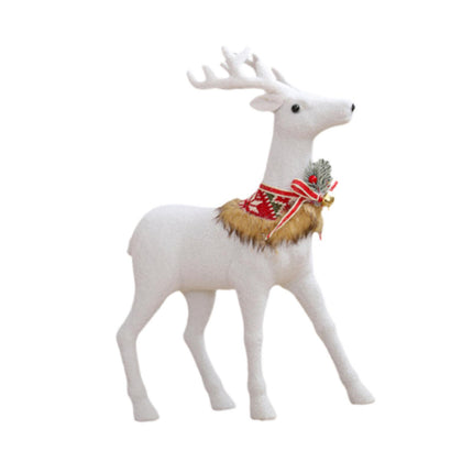 Crofta Xmas Sculpture Gift Christmas Elk Statue for Living Room Indoor Shelf Standing Elk