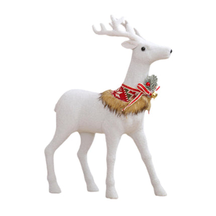 Crofta Xmas Sculpture Gift Christmas Elk Statue for Living Room Indoor Shelf Standing Elk