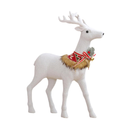 Crofta Xmas Sculpture Gift Christmas Elk Statue for Living Room Indoor Shelf Standing Elk