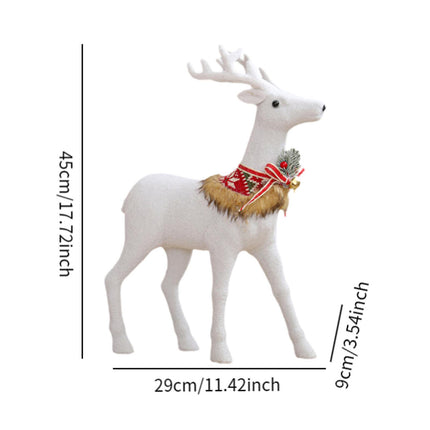 Crofta Xmas Sculpture Gift Christmas Elk Statue for Living Room Indoor Shelf Standing Elk