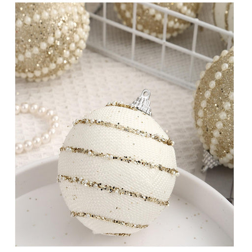 Crofta 12x Christmas Ball Ornaments Xmas Tree Decor for Office Anniversary Festival Champagne White