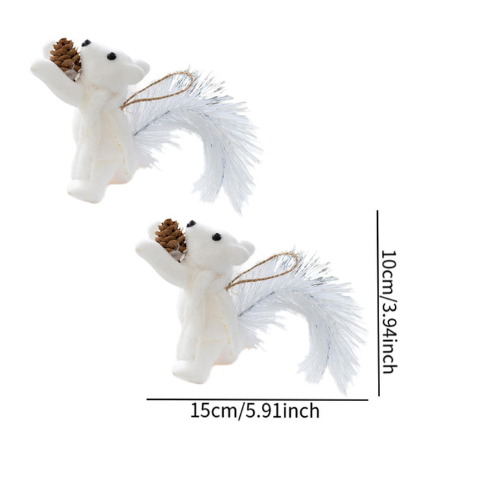 Crofta 2 Pieces Christmas Hanging Decoration Squirrel Hanging Pendant for Home Wall Style A