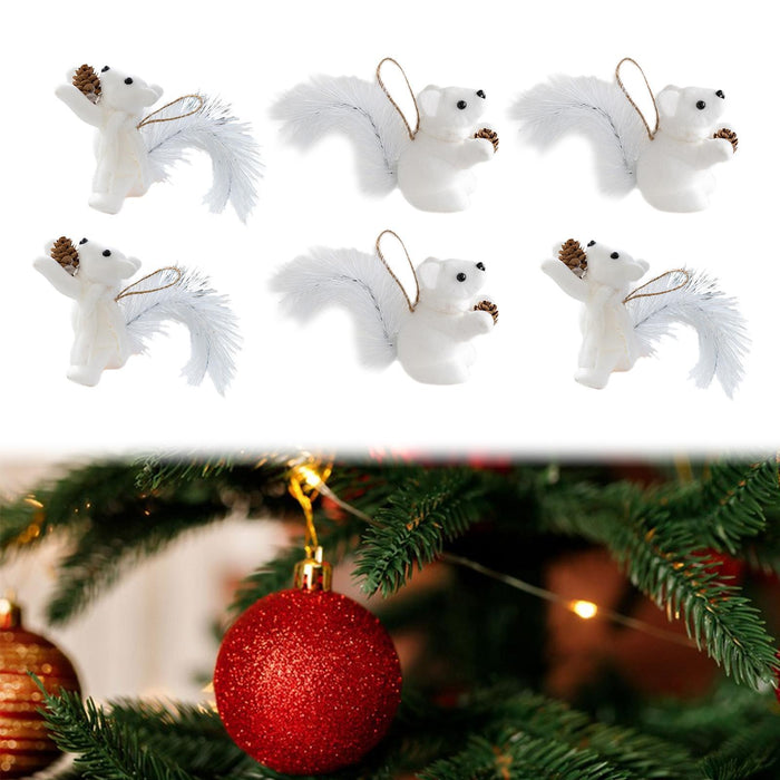 Crofta 2 Pieces Christmas Hanging Decoration Squirrel Hanging Pendant for Home Wall Style A