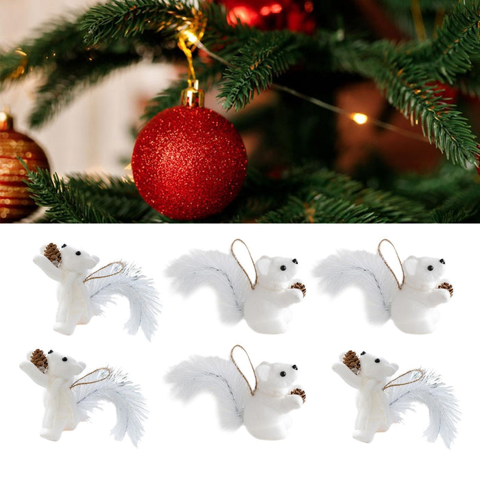 Crofta 2 Pieces Christmas Hanging Decoration Squirrel Hanging Pendant for Home Wall Style A