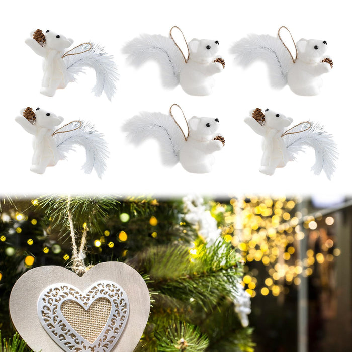 Crofta 2 Pieces Christmas Hanging Decoration Squirrel Hanging Pendant for Home Wall Style A