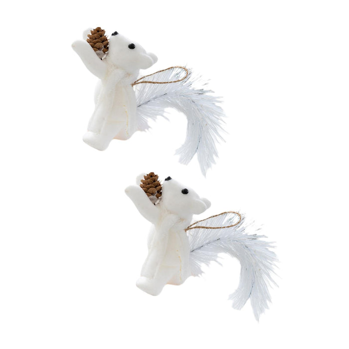 Crofta 2 Pieces Christmas Hanging Decoration Squirrel Hanging Pendant for Home Wall Style A