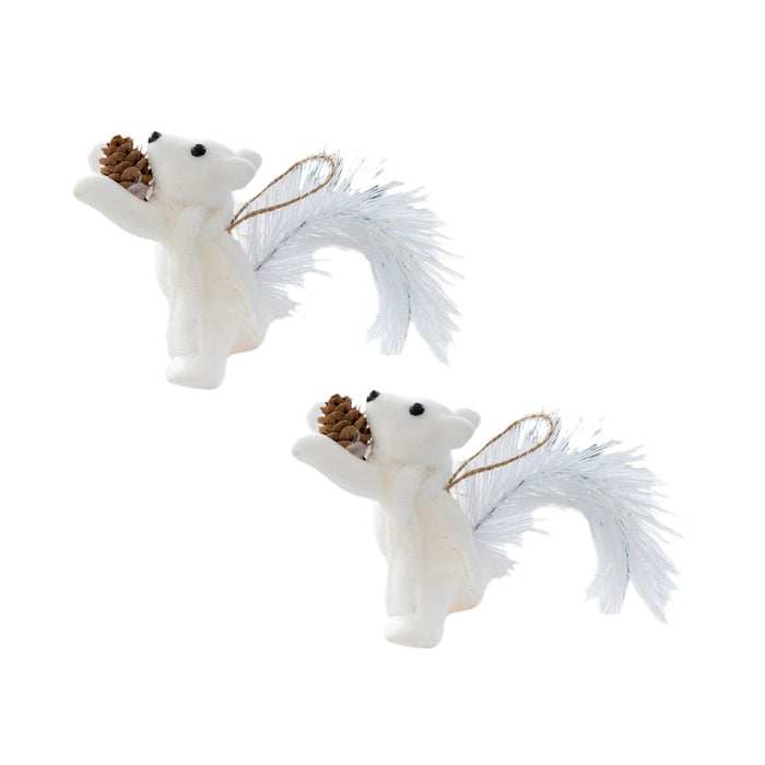 Crofta 2 Pieces Christmas Hanging Decoration Squirrel Hanging Pendant for Home Wall Style A