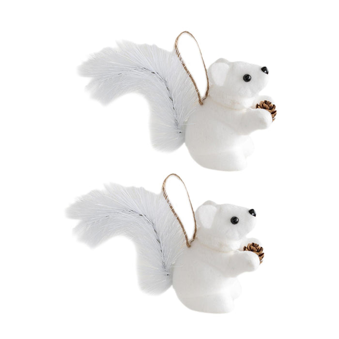 Crofta 2 Pieces Christmas Hanging Decoration Squirrel Hanging Pendant for Home Wall Style B