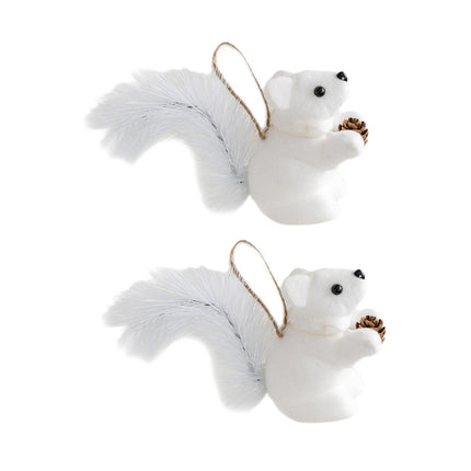 Crofta 2 Pieces Christmas Hanging Decoration Squirrel Hanging Pendant for Home Wall Style B