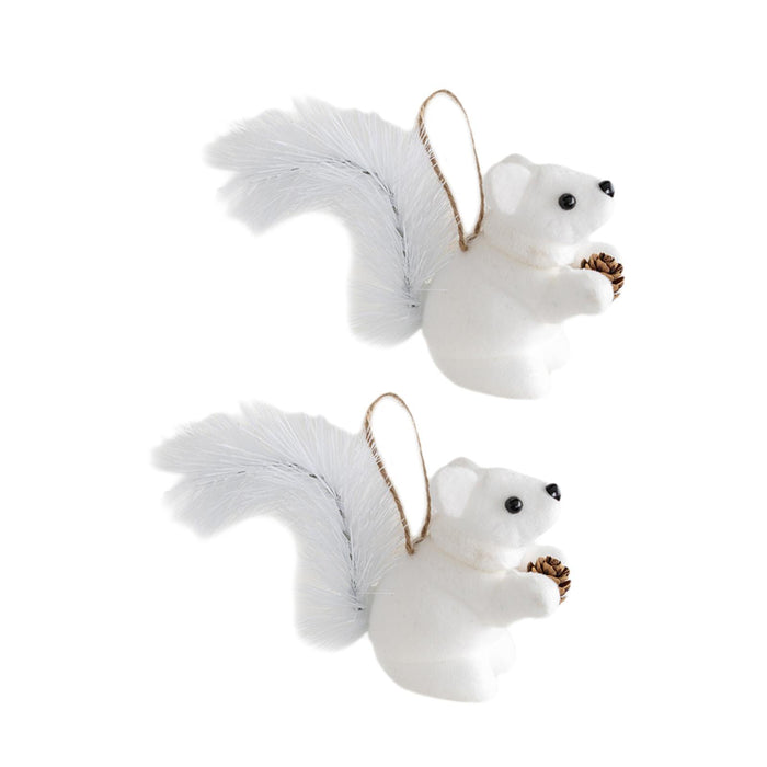 Crofta 2 Pieces Christmas Hanging Decoration Squirrel Hanging Pendant for Home Wall Style B