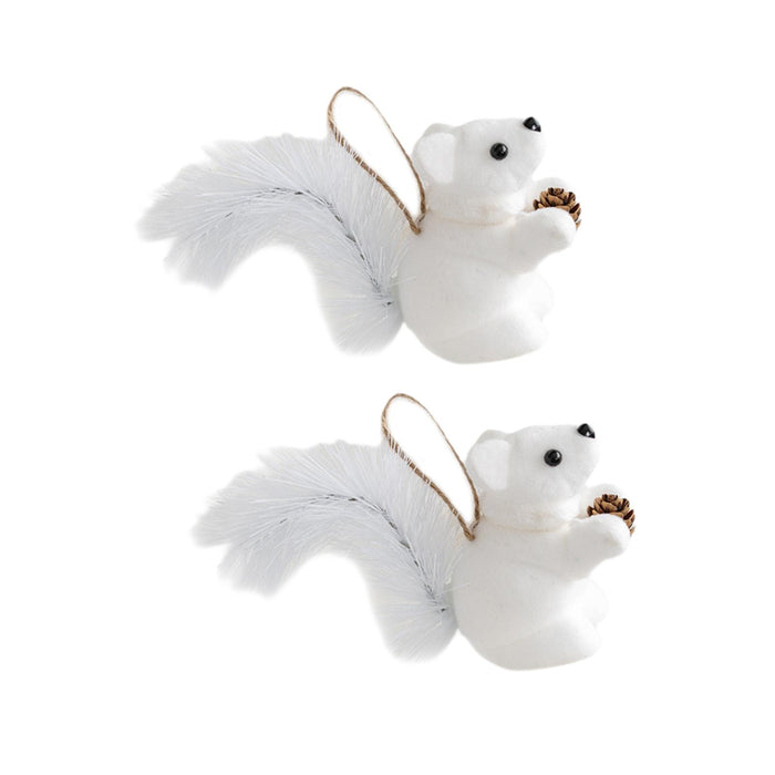 Crofta 2 Pieces Christmas Hanging Decoration Squirrel Hanging Pendant for Home Wall Style B