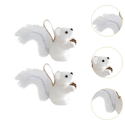 Crofta 2 Pieces Christmas Hanging Decoration Squirrel Hanging Pendant for Home Wall Style B