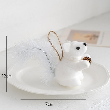 Crofta 2 Pieces Christmas Hanging Decoration Squirrel Hanging Pendant for Home Wall Style B