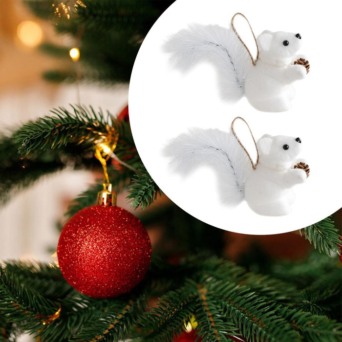 Crofta 2 Pieces Christmas Hanging Decoration Squirrel Hanging Pendant for Home Wall Style B