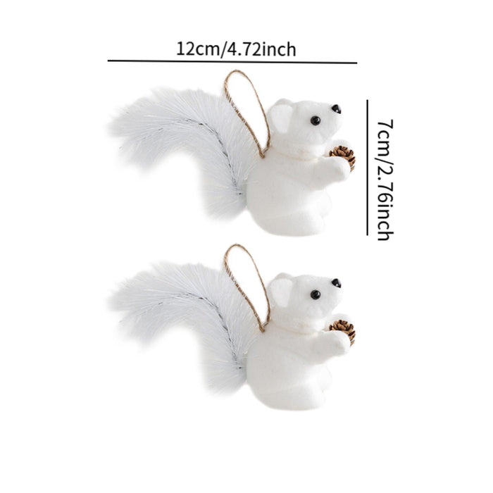 Crofta 2 Pieces Christmas Hanging Decoration Squirrel Hanging Pendant for Home Wall Style B