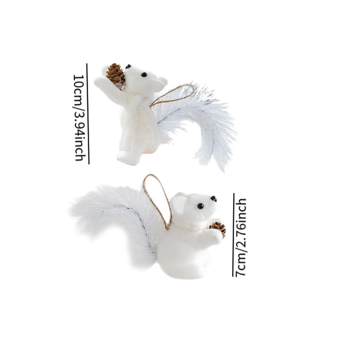 Crofta 2 Pieces Christmas Hanging Decoration Squirrel Hanging Pendant for Home Wall Style A and B