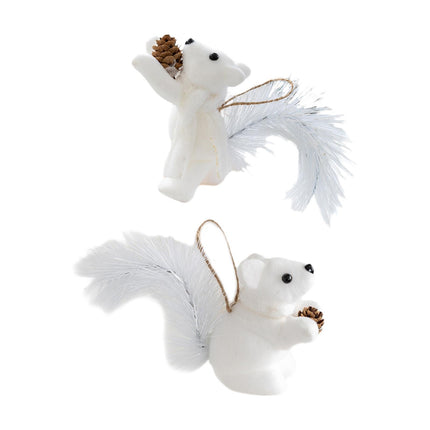 Crofta 2 Pieces Christmas Hanging Decoration Squirrel Hanging Pendant for Home Wall Style A and B