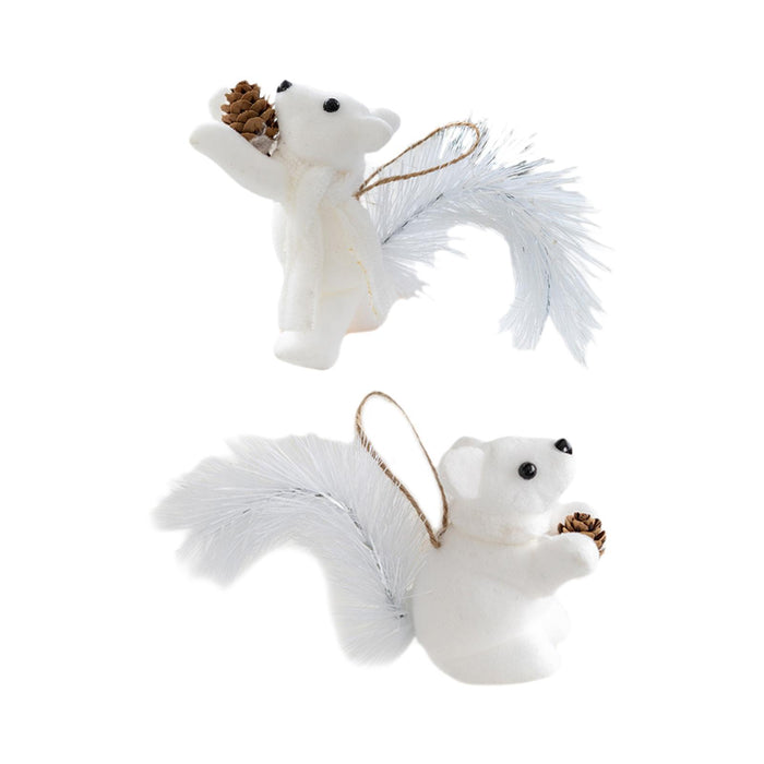 Crofta 2 Pieces Christmas Hanging Decoration Squirrel Hanging Pendant for Home Wall Style A and B