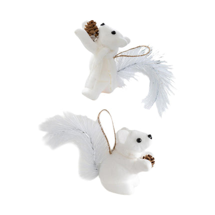 Crofta 2 Pieces Christmas Hanging Decoration Squirrel Hanging Pendant for Home Wall Style A and B