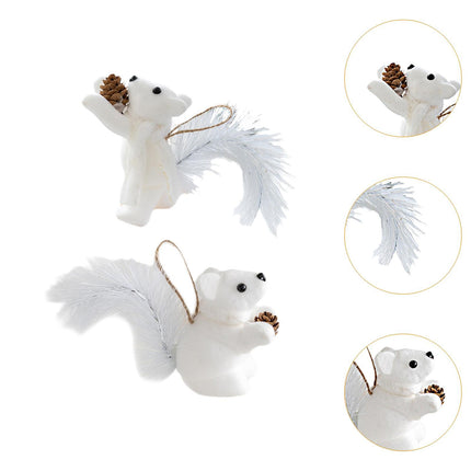 Crofta 2 Pieces Christmas Hanging Decoration Squirrel Hanging Pendant for Home Wall Style A and B