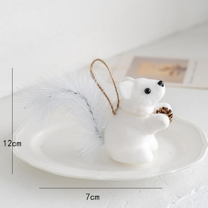 Crofta 2 Pieces Christmas Hanging Decoration Squirrel Hanging Pendant for Home Wall Style A and B