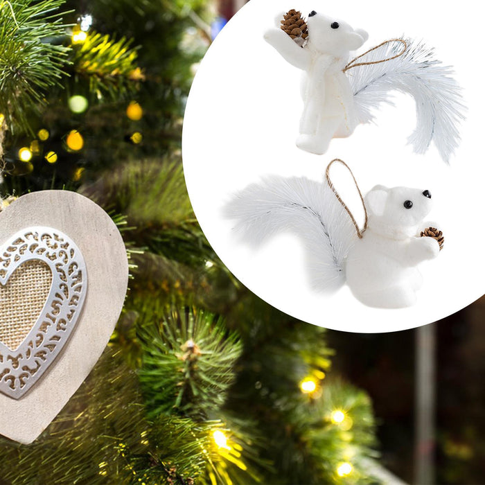 Crofta 2 Pieces Christmas Hanging Decoration Squirrel Hanging Pendant for Home Wall Style A and B