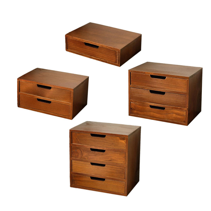 Crofta Wood Desktop Organizer Creative Pull Out Drawers for Farmhouse Bedroom Study 25x17.5x7 cm 1 Drawer