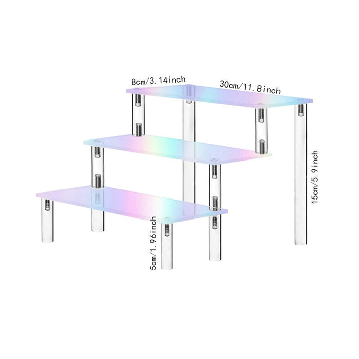 Crofta Acrylic Display Riser Jewelry Display Riser Shelf for Candy Figurine Dessert 3 Layers