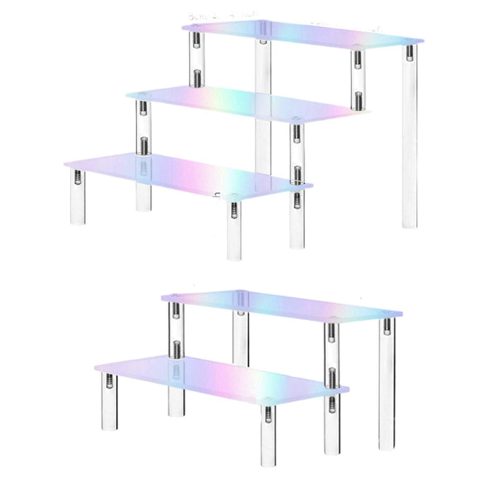 Crofta Acrylic Display Riser Jewelry Display Riser Shelf for Candy Figurine Dessert 3 Layers