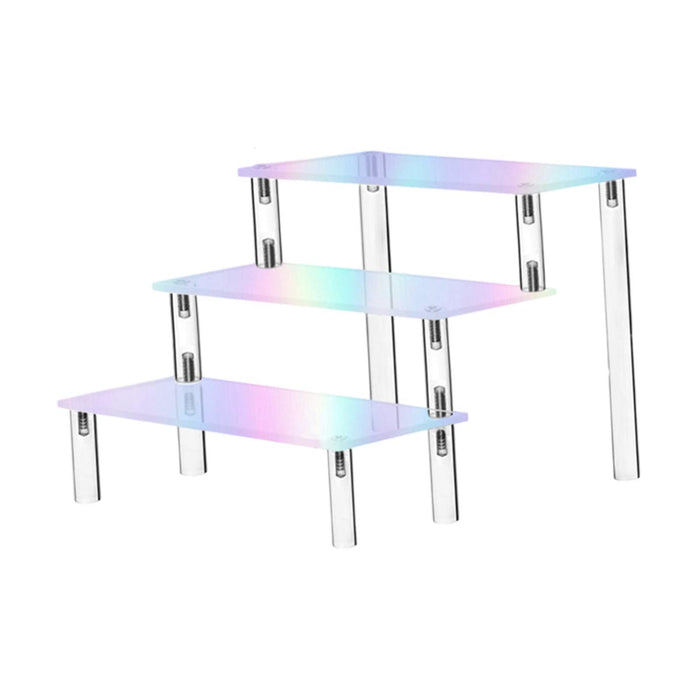 Crofta Acrylic Display Riser Jewelry Display Riser Shelf for Candy Figurine Dessert 3 Layers