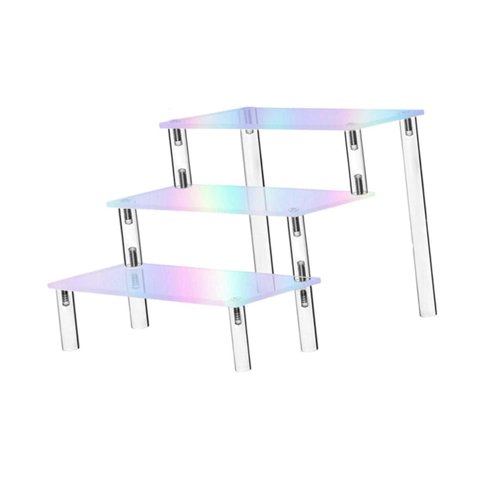 Crofta Acrylic Display Riser Jewelry Display Riser Shelf for Candy Figurine Dessert 3 Layers