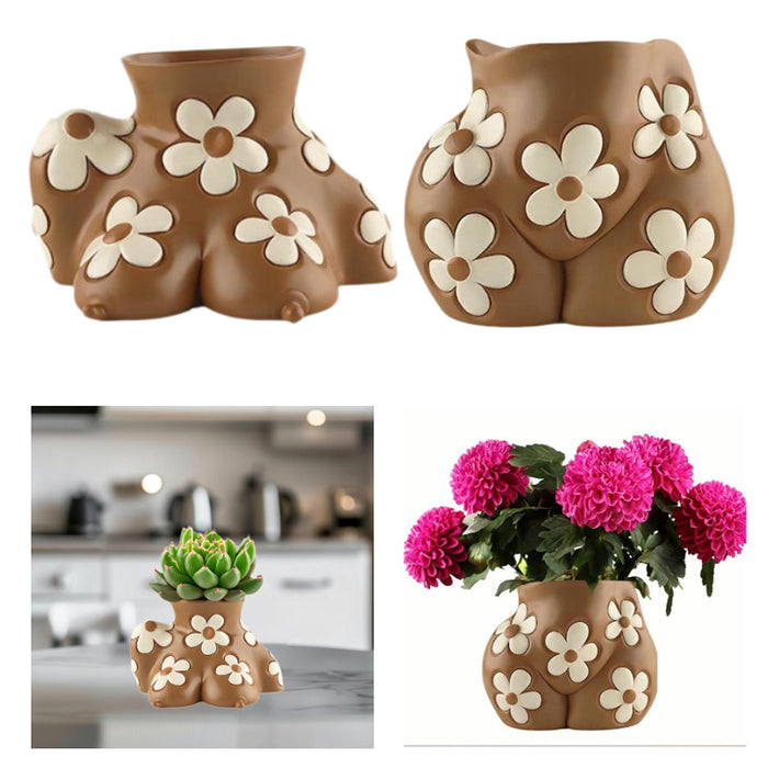 Crofta Flower Pot Human Body Art Planter for Courtyard Shelf Indoor, Outdoor Plants 18cmx13cmx12cm