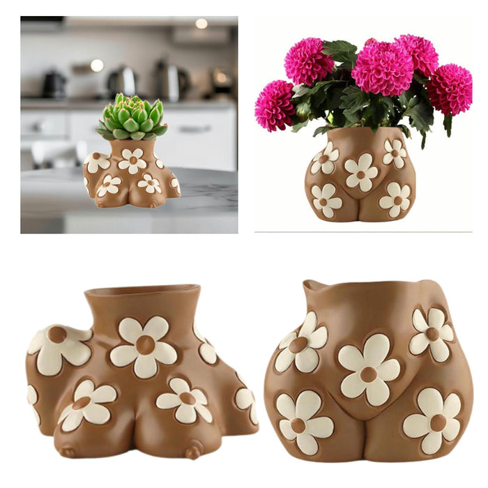 Crofta Flower Pot Human Body Art Planter for Courtyard Shelf Indoor, Outdoor Plants 18cmx13cmx12cm