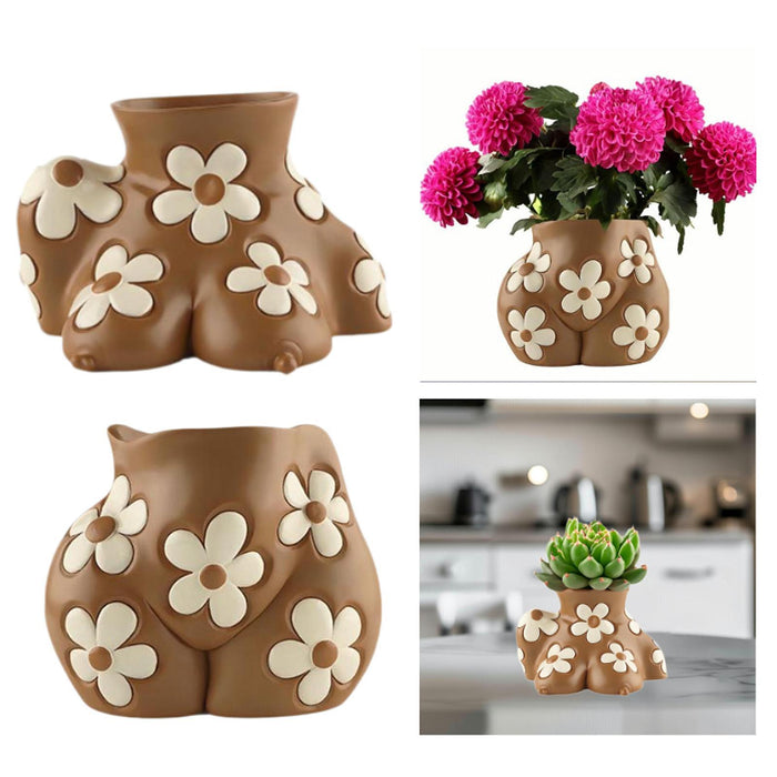 Crofta Flower Pot Human Body Art Planter for Courtyard Shelf Indoor, Outdoor Plants 18cmx13cmx12cm