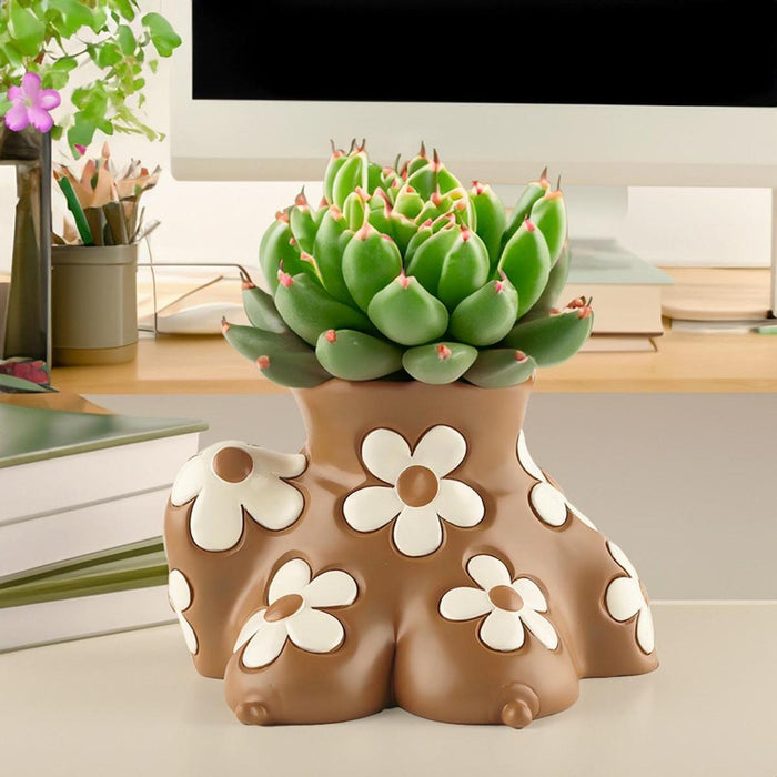 Crofta Flower Pot Human Body Art Planter for Courtyard Shelf Indoor, Outdoor Plants 18cmx13cmx12cm