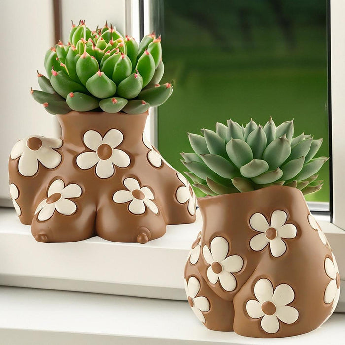 Crofta Flower Pot Human Body Art Planter for Courtyard Shelf Indoor, Outdoor Plants 18cmx13cmx12cm