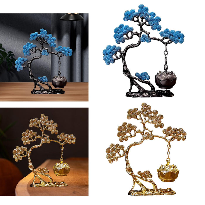 Crofta Pine Tree Incense Holder Hanging Incense Burner for Bedroom Meditation Study Blue