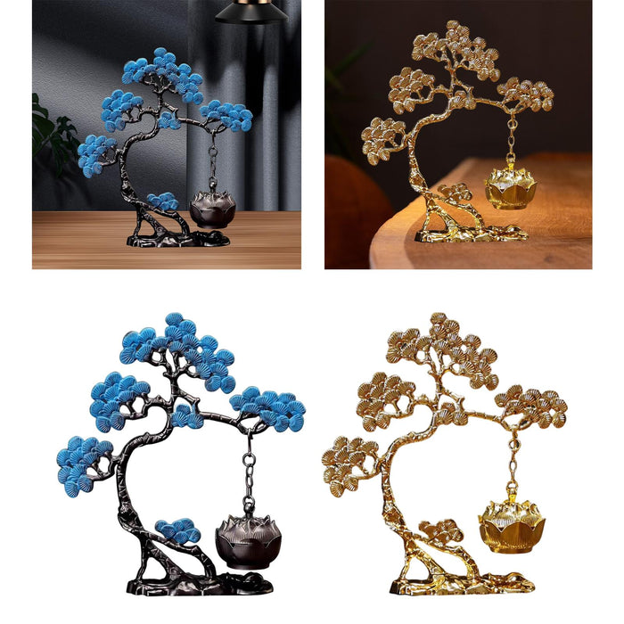 Crofta Pine Tree Incense Holder Hanging Incense Burner for Bedroom Meditation Study Blue