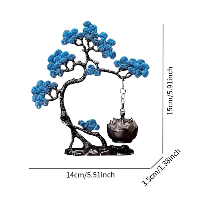 Crofta Pine Tree Incense Holder Hanging Incense Burner for Bedroom Meditation Study Blue