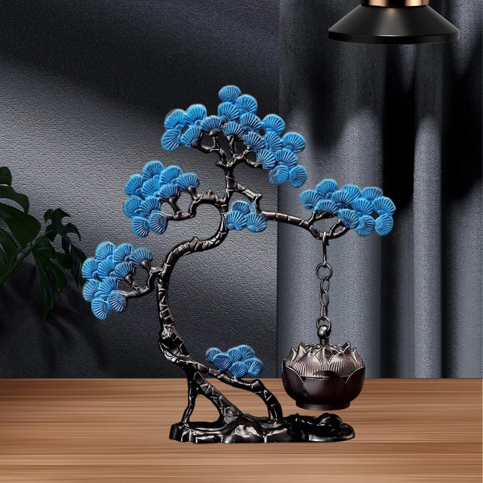 Crofta Pine Tree Incense Holder Hanging Incense Burner for Bedroom Meditation Study Blue