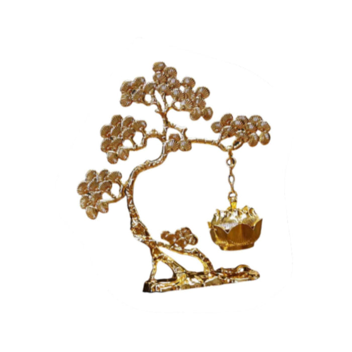 Crofta Pine Tree Incense Holder Hanging Incense Burner for Bedroom Meditation Study Gold