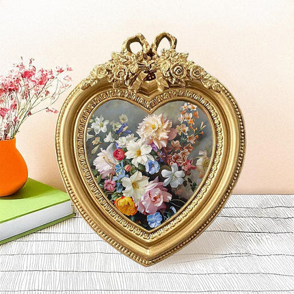 Crofta Vintage Design Picture Frame Tabletop Wall Hanging Antique Design Photo Frame