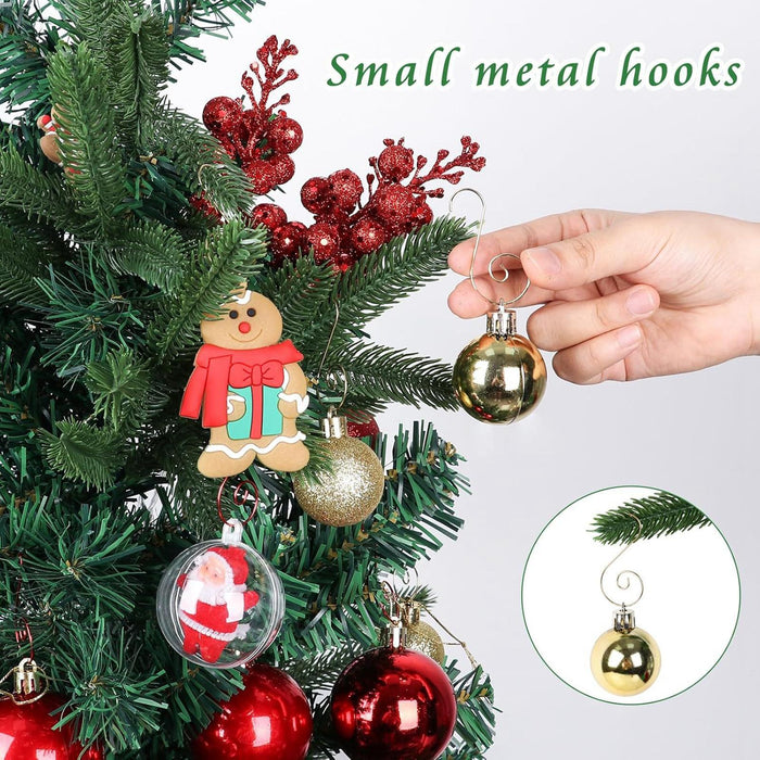 Crofta 120Pcs Christmas Ornament Hooks Iron for Lanterns Christmas Tree Decorations Gold