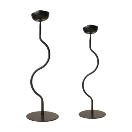 Crofta 2 Pieces Candle Holder Metal Candlestick for Living Room Dinner Thanksgiving