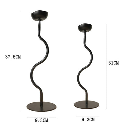 Crofta 2 Pieces Candle Holder Metal Candlestick for Living Room Dinner Thanksgiving